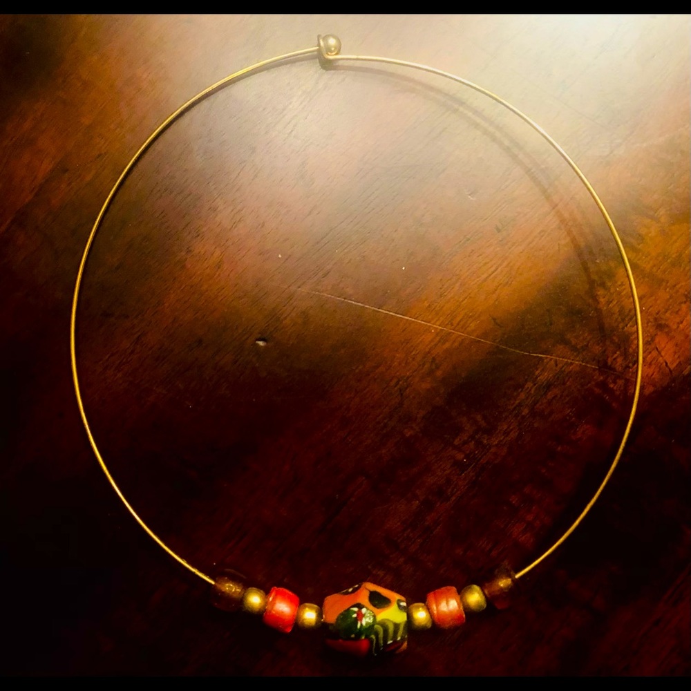 Wire and Bead Choker Necklace vintage to early 1990’s